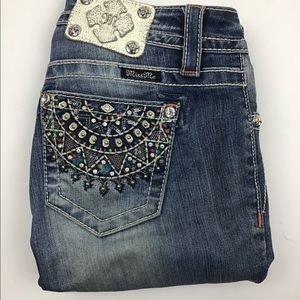 Miss Me Cuffed Capri Jeans Size 27 MP7124P Mid Rise (H)^